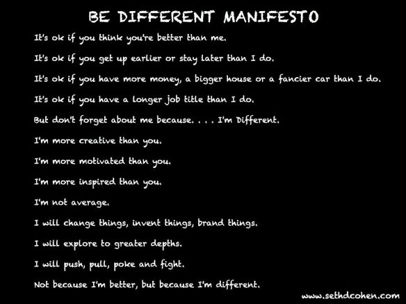 Be Different Manifesto